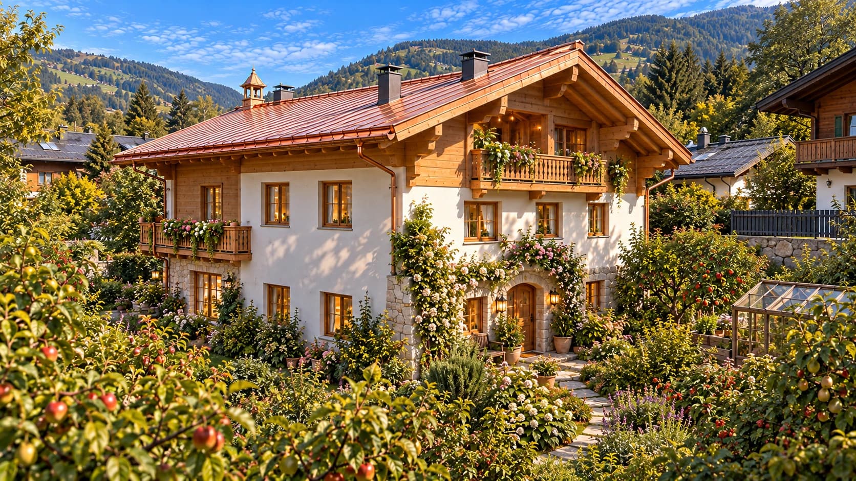 Rückwärtiger Garten in der KI-Außenstudie der BürgerResidenz